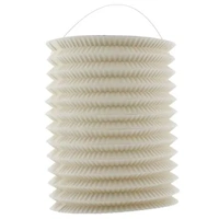 12 x White Corrugated Paper Chinese Hanging Lantern 16cm Cylinder 