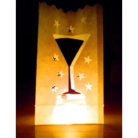 48 x White Wine Stars Candle Paper Bag Lantern Wedding Party Decoration Path