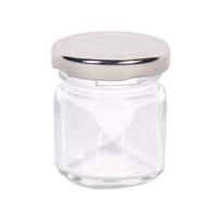 60 x Mini 50ML Silver Lid Candy Jam Glass Jars Honey Preserving Wedding Favours
