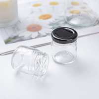 60 x Mini 50ML Black Lid Candy Jam Glass Jars Honey Preserving Wedding Favours