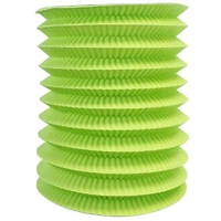 12 x Green Paper Chinese Hanging Lantern 16cm Cylinder