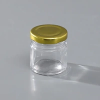 54 x 70ML Gold Lid Candy Jam Glass Jars Honey Preserving Wedding Favours