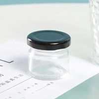 56 x Mini 30ML Black Lid Candy Jam Glass Jars Honey Preserving Wedding Favours
