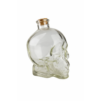 30 x Skull Head Glass Bottle Jar Cork 380ml 