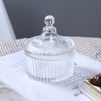 48 x Ribbed Carousel Clear Glass Storage Jars