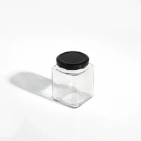 35 x 200ML Black Lid Square Wedding Favours Preserving Jar 