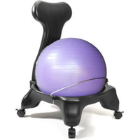 Purple Yoga Ball With Black Chair 