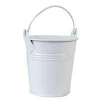 Bulk Lot x 25 Mini White Tin Buckets Wedding Party Accessory Candy Gift Container