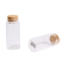 60 x Clear Glass Cork Bottles 135ML Lolly Candy Lab Jars Vials Storage