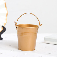 Bulk Lot x 25 Mini Matt Gold Tin Buckets Wedding Party Candy Gift Container