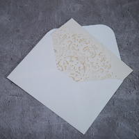 10 x White Laser Cut Wedding Invitation Pocket Card Envelope 