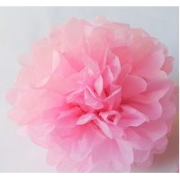 10 X 8" Pink Tissue Paper Ball Pom Poms 