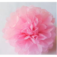 10 X 8" Pink Tissue Paper Ball Pom Poms 