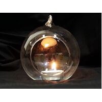 20 x Hanging Ball Clear Glass Candle Holder 10cm Bulk Lot Wedding Event Function 