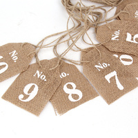 Hessian Burlap Table Decoration Numbers 1-10