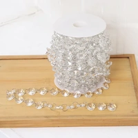10M DIY Bead Garland Diamond Acrylic Clear Crystal Curtain Wedding Party Decor