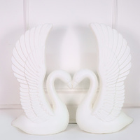 2 x White Decorative Swan 85cm Wedding Party Display Aisle Stand Decor 