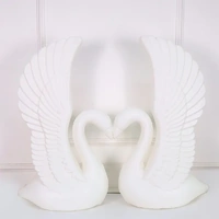 2 x White Decorative Swan 85cm Wedding Party Display Aisle Stand Decor 