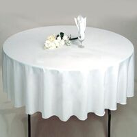 Bulk Lot 10 x 220cm White Round Tablecloths Wedding Event Party Function Decoration