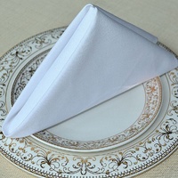 Bulk Lot 100 x White Square Napkin Diner Restaurant Hanky Wedding Event Party Table Deco