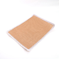 12 x Burlap Hessian Lace Placemat - 40cm x 30cm