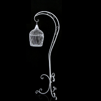 150cm White Metal Hanging Bird Cage With Stand Wedding Decor