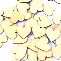 300pcs Wooden blank Heart Shape 4cm Table Scatter Embellishment 