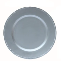 25 x Silver Charger Plate 33cm Beaded Edge