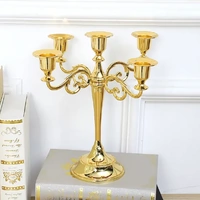 Gold Wedding Metal Vintage Candelabra Candlestick Dinner Candle Holders Stand 