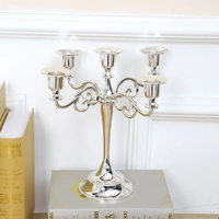 Silver Wedding Metal Vintage Candelabra Candlestick Dinner Candle Holders Stand 