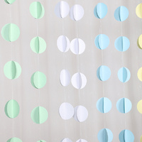 4M Blue Round Paper Hanging Bunting Banner 