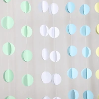 4M White Round Paper Hanging Bunting Banner 