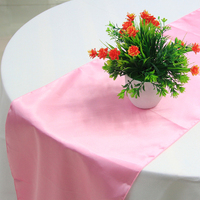 10 x Baby Pink Satin Table Runner Chair Cover Sash Ribbon Roll Wedding Decor
