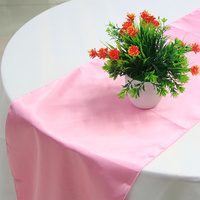 10 x Baby Pink Satin Table Runner Chair Cover Sash Ribbon Roll Wedding Decor