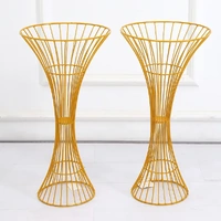 2 x Gold Hour Glass Shape Flower Stand Centrepiece