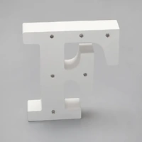 'F'  White Alphabet Wooden Letter LED Sign Light