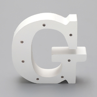 'G'  White Alphabet Wooden Letter LED Sign Light