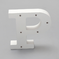 'P'  White Alphabet Wooden Letter LED Sign Light