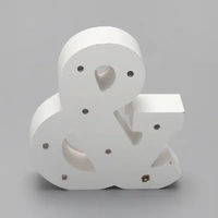 '&'  White Alphabet Wooden Letter LED Sign Light