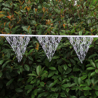 10m long 48 Flags Lace Vintage Banner Bunting Flag Wedding Party Decor 