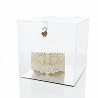 Clear Acrylic Wedding Wishing Well Silver Base Money Gift Card Box