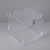 Small Clear Acrylic Wedding Wishing Well Money Gift Card Box 