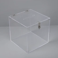 Small Clear Acrylic Wedding Wishing Well Money Gift Card Box 