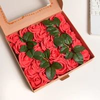 25 x Red Artificial Foam Roses 8cm