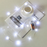 6 x 2m Cool White Wire String Battery Operated Fairy Lights 