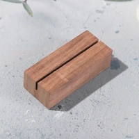 12 x Walnut Wooden Card Photo Table Number Holder 7cm