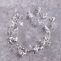 Bridal Crystal Pearl Hair Vine Headband Chain Headpiece 1M Hair Accessory