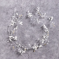 Bridal Crystal Pearl Hair Vine Headband Chain Headpiece 1M Hair Accessory