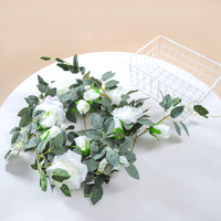 1.82M Artificial White Silk Rose Flowers Vine Hanging Long Garland