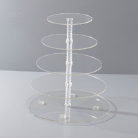 5 Tier Round Cupcake Stand Wedding - Maypole Clear Acrylic